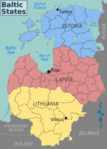 Map of the Baltic states