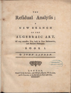 John Landen manuscript (1719-1770)