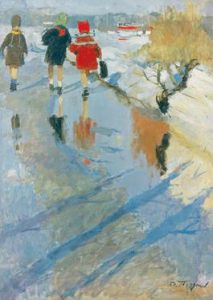 Painting "Spring Day", by Nikolai Matveevich Pozdneev, 1959